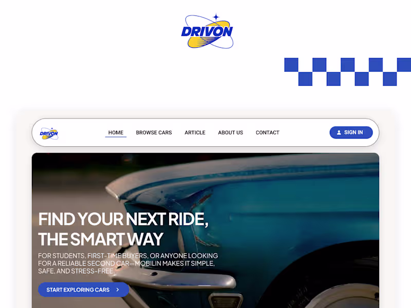 Cover image for Drivon Landing Page Design