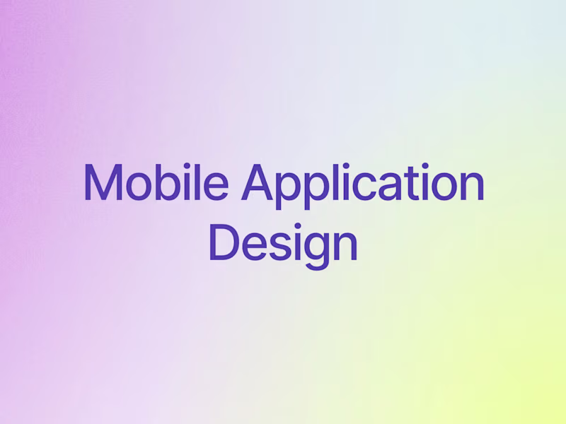 Cover image for Mobile Application Design