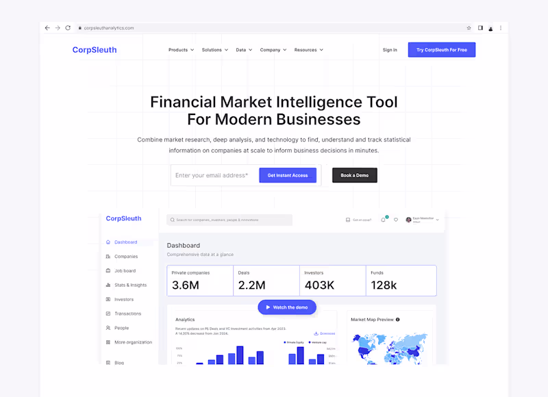 Cover image for CorpSleuth website