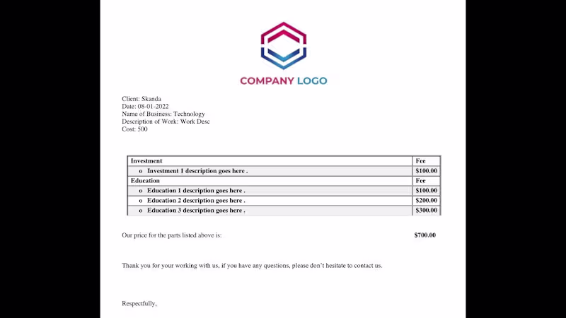 Cover image for  Excel VBA Automated Invoice Generator