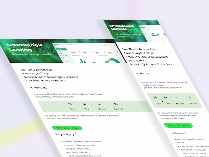 Cover image for Product Launch Email Design for Sahlpay using Stripo