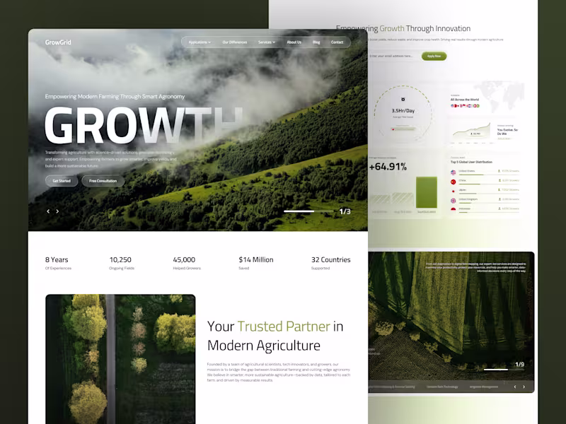 Cover image for GrowGrid Agriculture - Website Design