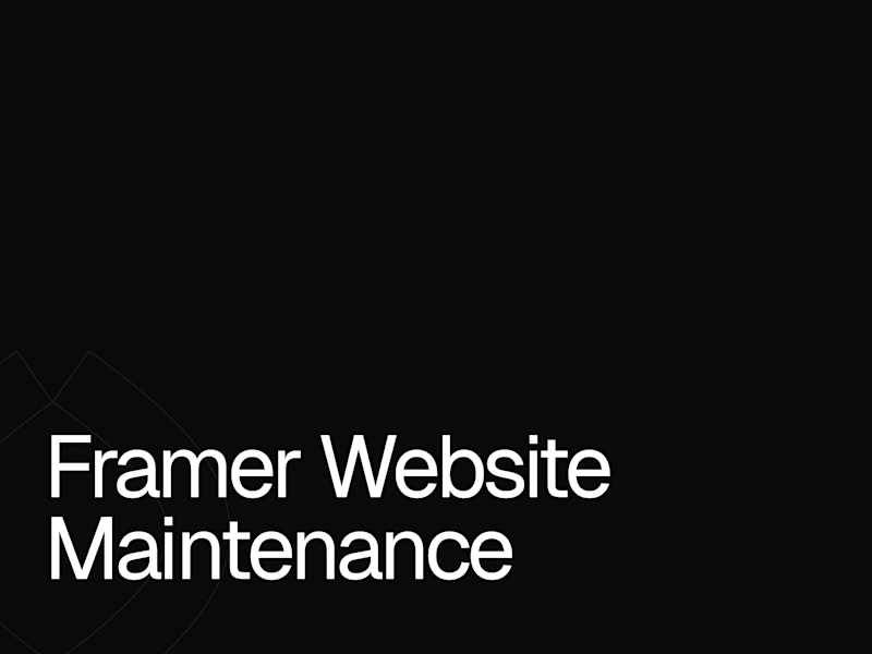 Cover image for Framer Website Maintenance