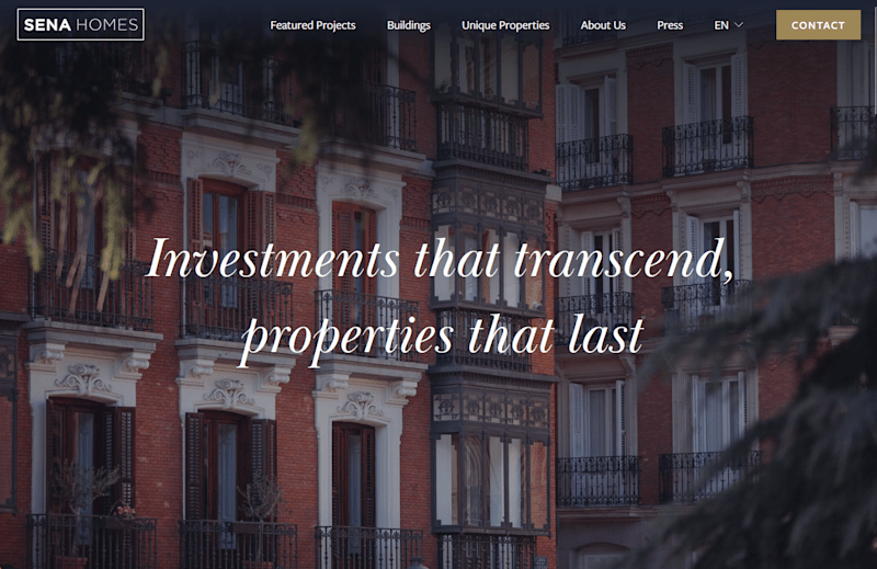 Cover image for Real Estate Company Website Design for Sena Homes