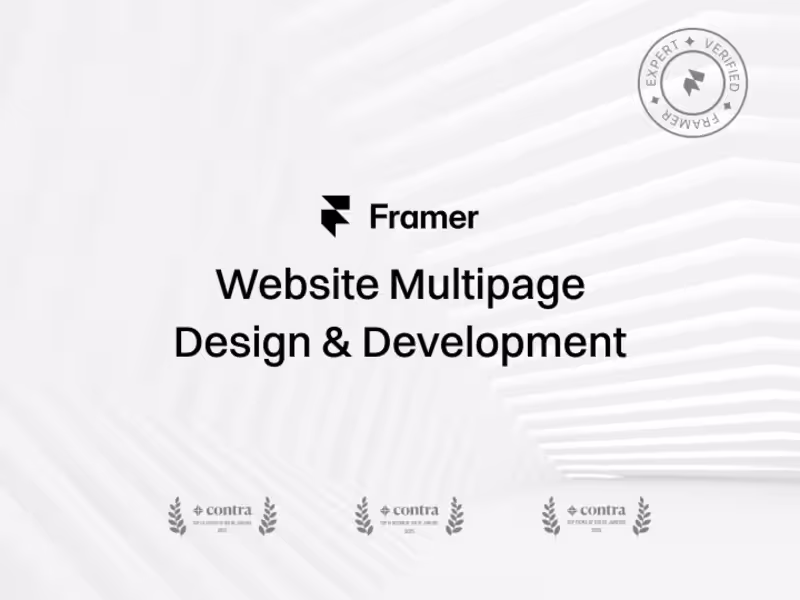 Cover image for Framer Website Multipage Design e Development