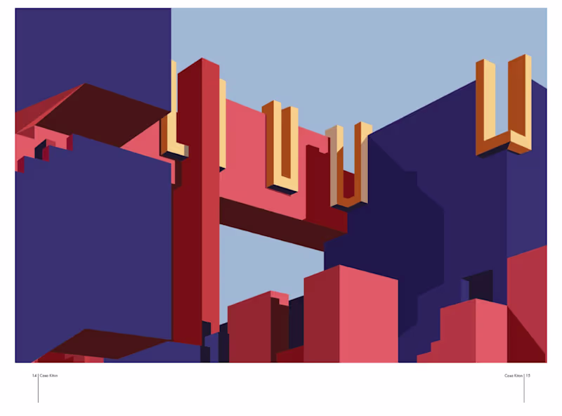 Cover image for Illustration of La Muralla Roja for Kiton magazine