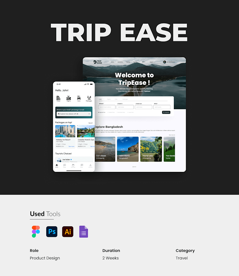 Cover image for Travel App/Web Case Study UI/UX :: Behance