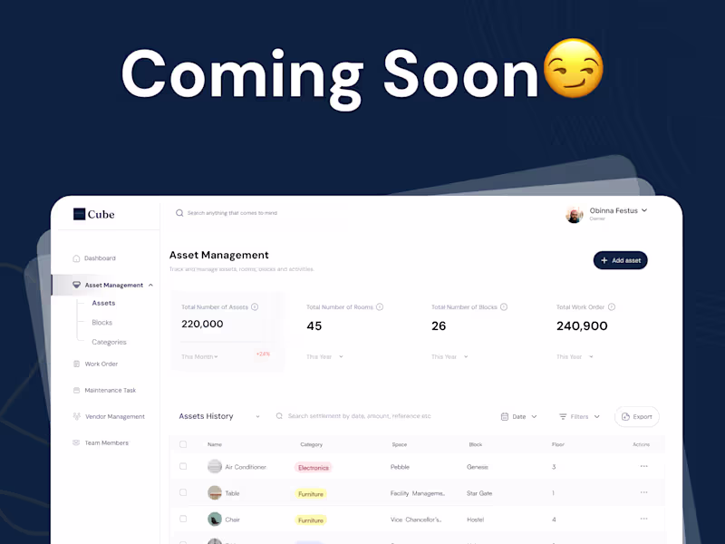 Cover image for Cube- Asset Management Tool
