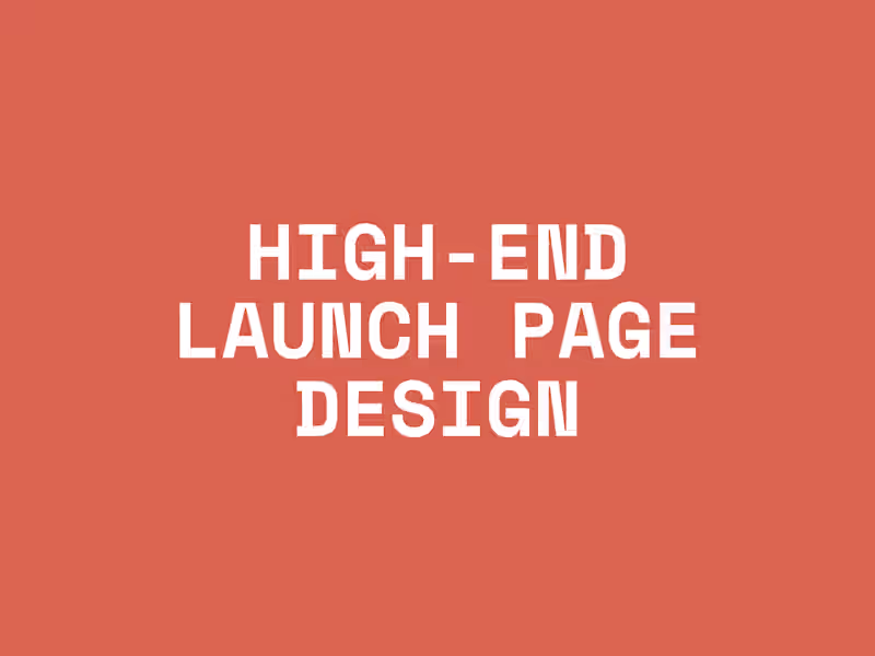 Cover image for High-End Launch Page Design