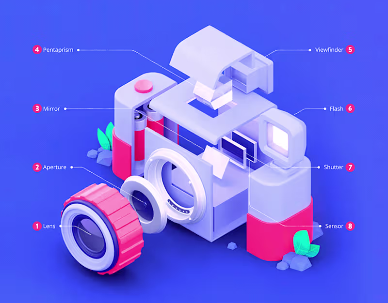 Cover image for Looking Behind a Camera | Infographic :: Behance