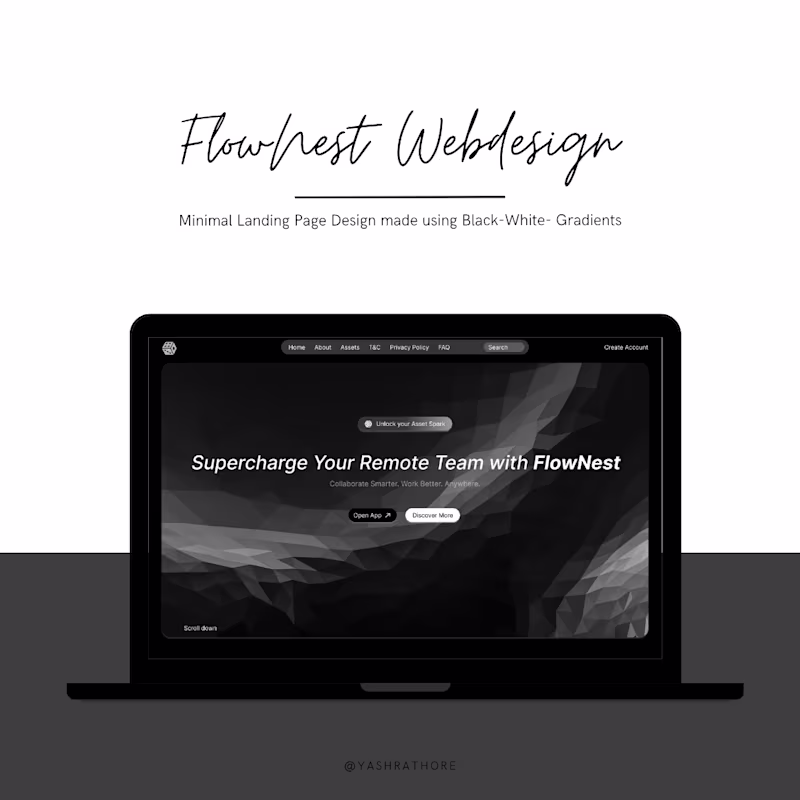 Cover image for Flownest – Minimalist Landing Page UI Design (Figma)