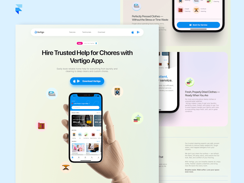 Cover image for Vertigo Responsive Website - {Framer Development}