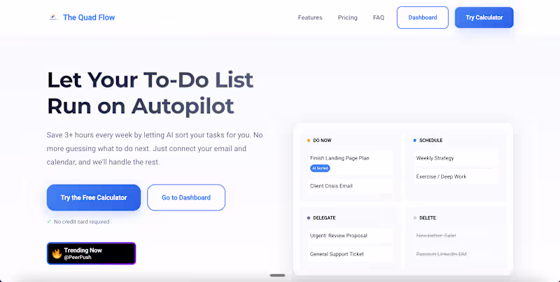 Cover image for Built TheQuadFlow — an AI-powered task system that turns mes...