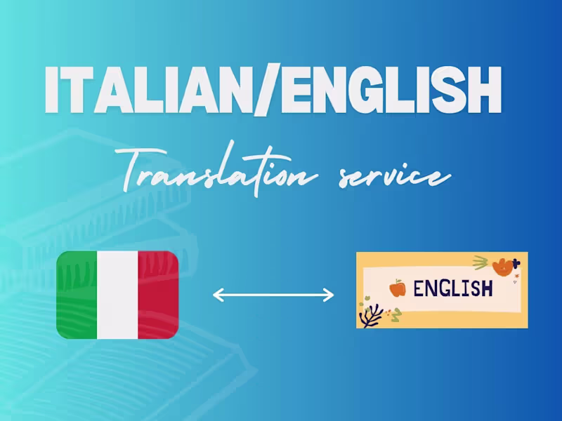 Cover image for English to Italian (or vice versa!) translation for any articles