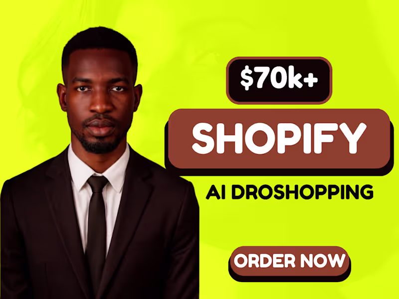 Cover image for I will create shopify website design for ai dropshpping store
