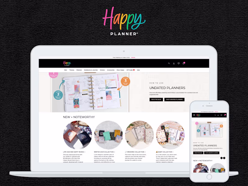Cover image for Happy Planner Responsive eCommerce UX Design
