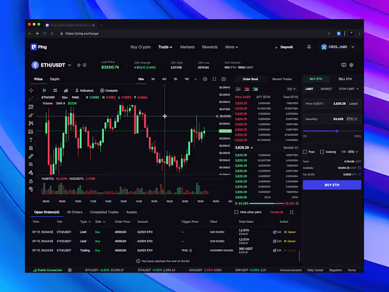 Cover image for Ping exchange - Hybrid Decentralized digital assets trading app