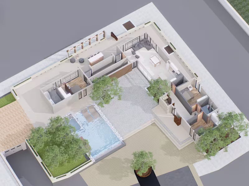 Cover image for rendered 2d & 3d revit floor plan