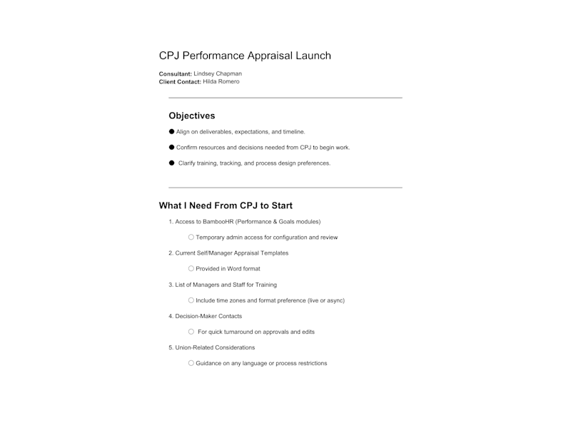 Cover image for Performance Appraisal System Launch Setup & Training