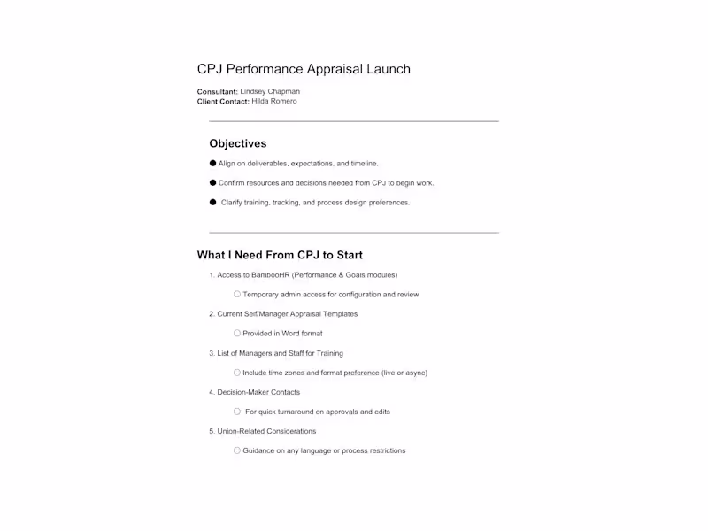 Cover image for Performance Appraisal System Launch Setup & Training