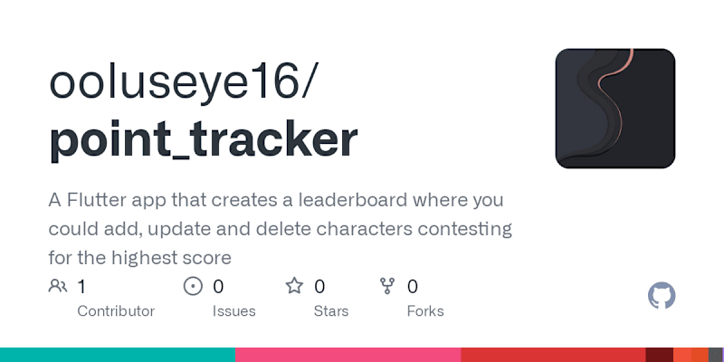 Cover image for GitHub - ooluseye16/point_tracker: A Flutter app that creates a…