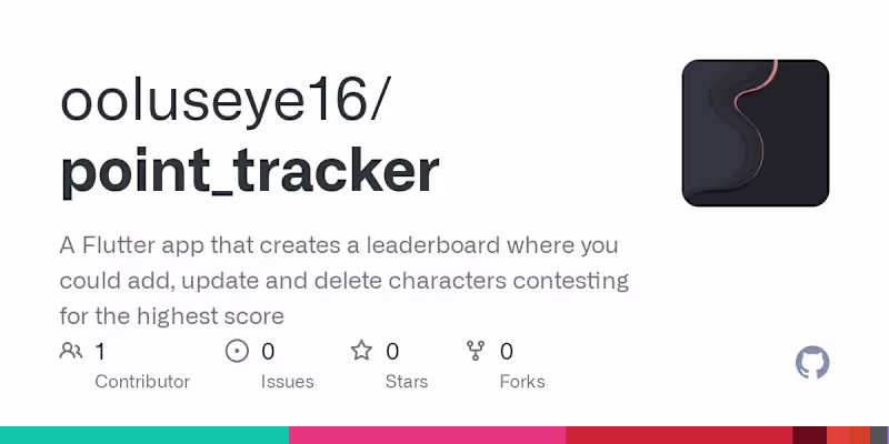 Cover image for GitHub - ooluseye16/point_tracker: A Flutter app that creates a…