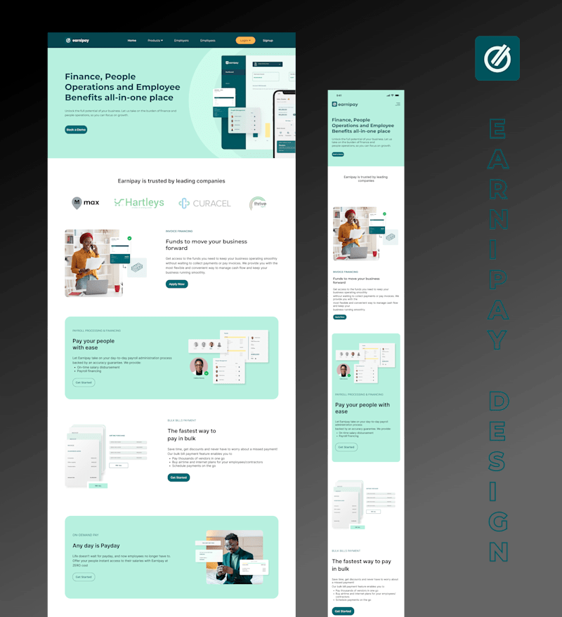 Cover image for Earnipay Landing Page Design