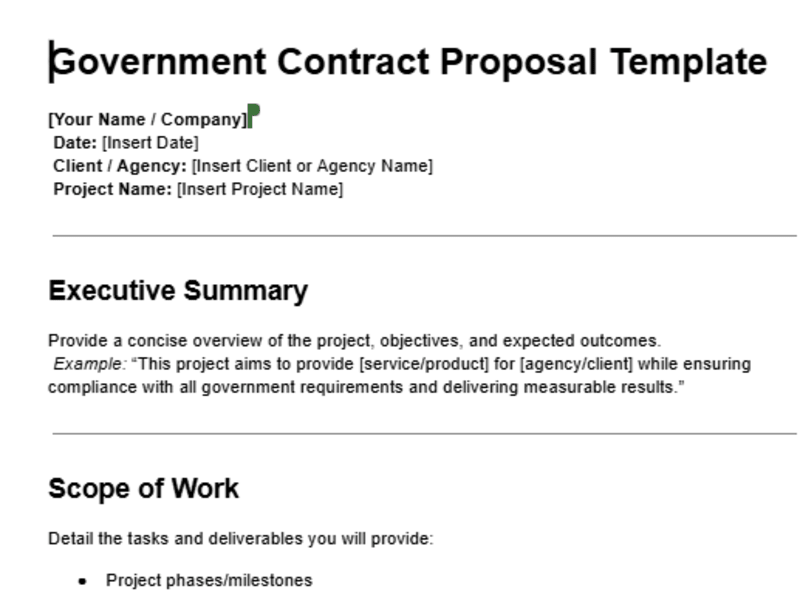 Cover image for Sample: Government Contract Proposal