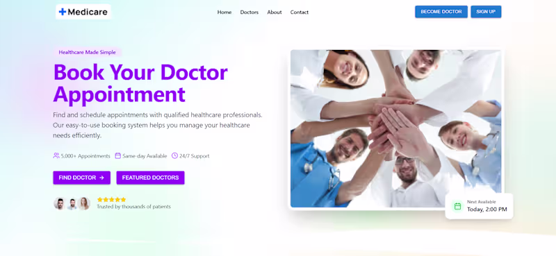 Cover image for Doctor Appointment Booking Website