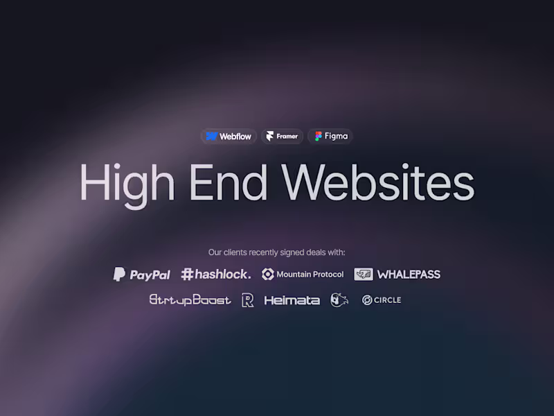 Cover image for High End Websites (that help you attract capital)