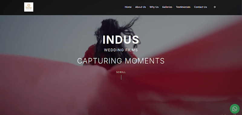 Cover image for Modern Wedding Videography Website for Indus Wedding Films