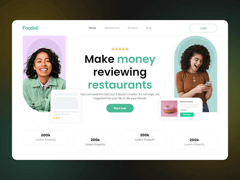 Cover image for Foodeli Landing Page – Influencer-Driven Monetization