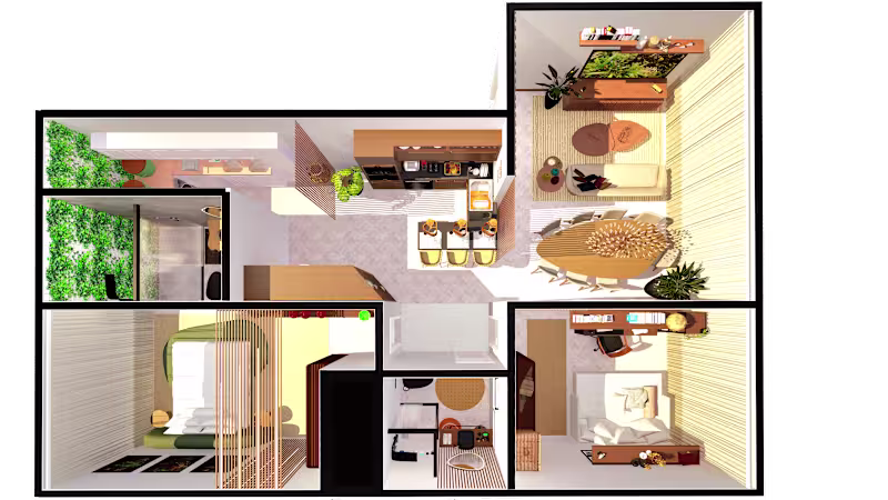 Cover image for Modern Apartment 3D Floor Plan Project Goal: To create a pho...