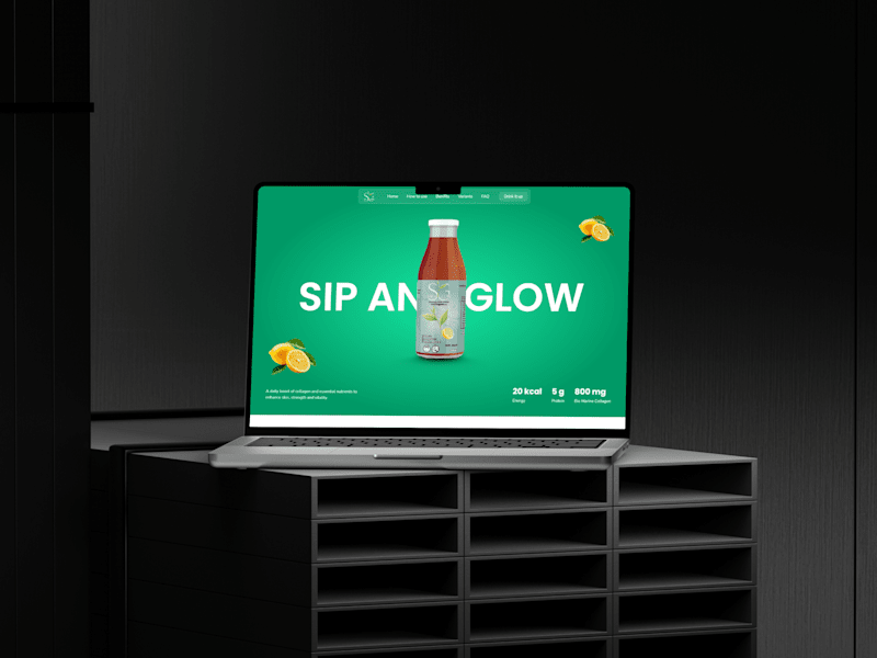 Cover image for Sip and Glow - Collagen Tea Landing page Design