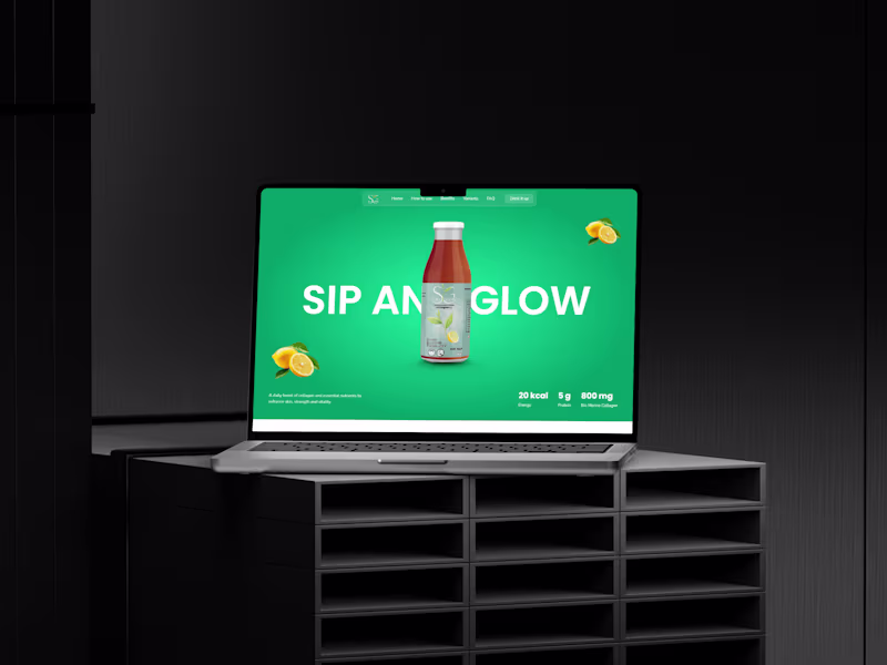Cover image for Sip and Glow - Collagen Tea Landing page Design