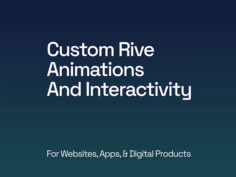 Cover image for Interactive Rive Animations for Websites & Apps