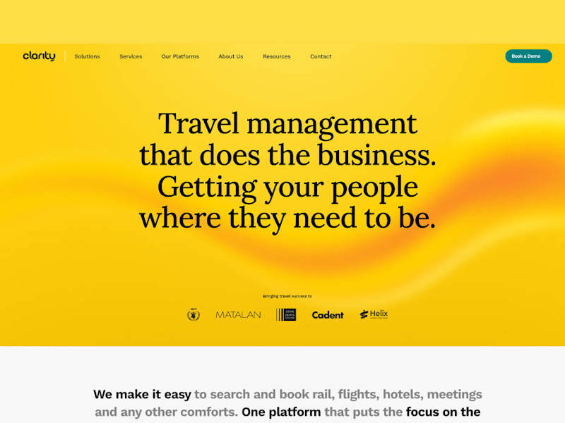 Cover image for Clarity Business Travel | Website Design, Dev & Content