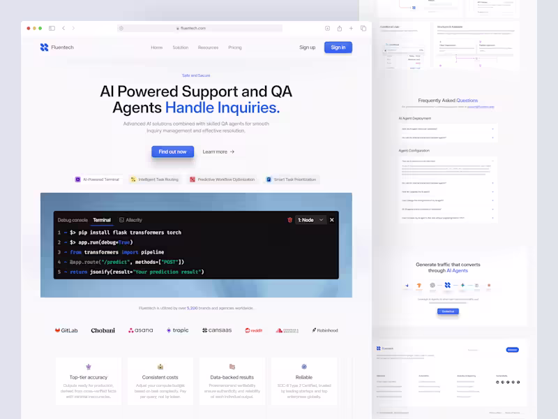 Cover image for Fluentech - AI Landing Page
