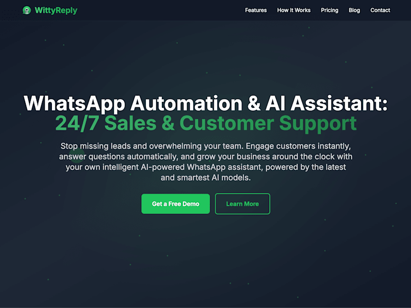 Cover image for WittyReply - WhatsApp Automation, AI Chatbot & Customer Support