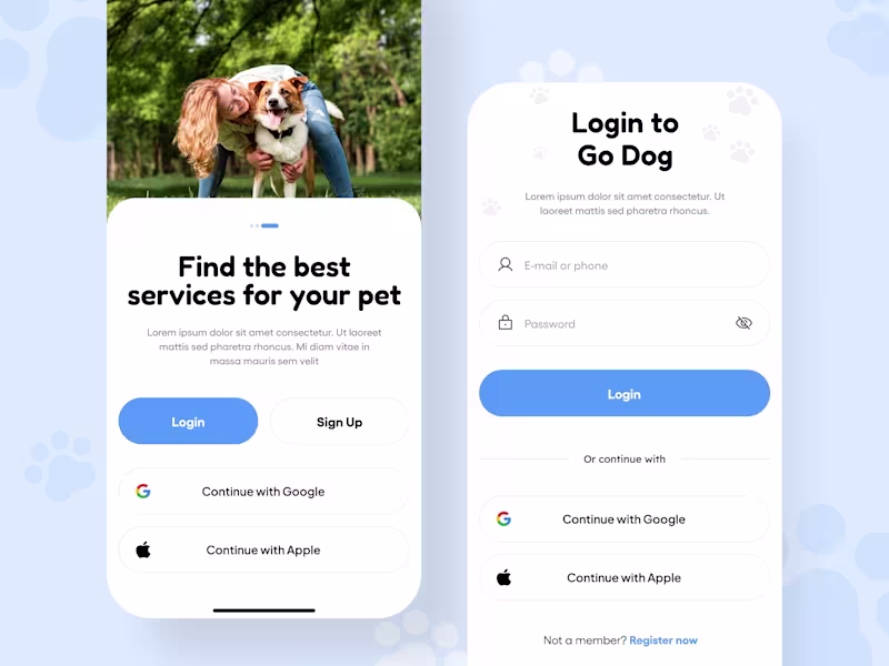 Cover image for GoDog App
UX/UI Design of mobile