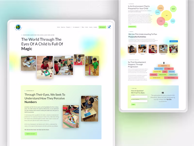 Cover image for Beautiful Website for Da Vinci Montessori