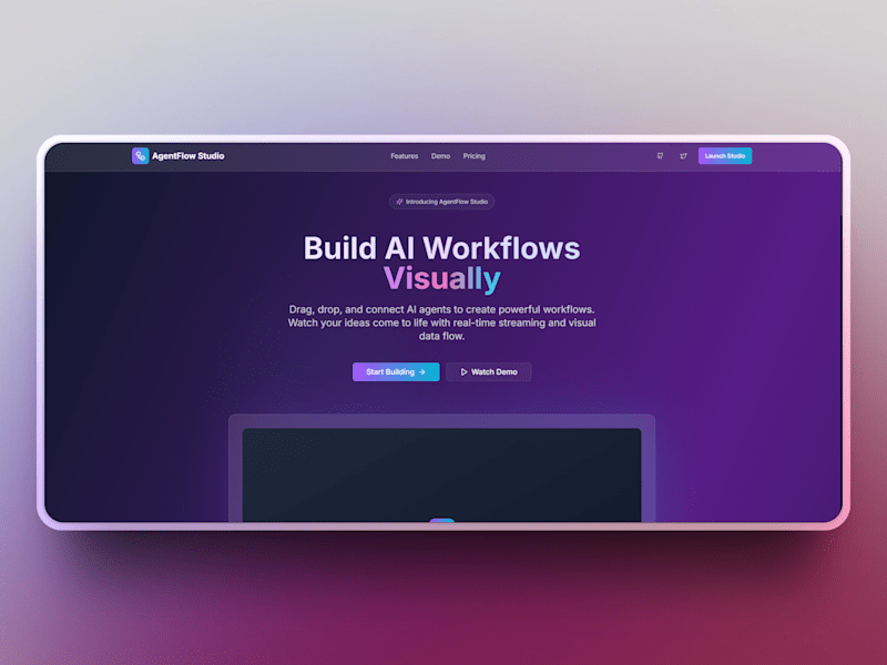 Cover image for AgentFlow Studio - Build AI Workflows Visually