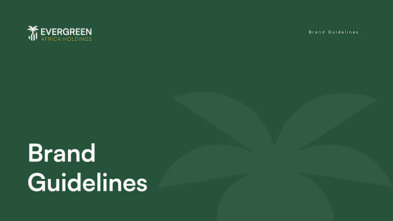Cover image for Evergreen Africa Holding Brand Guideline