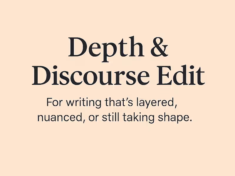 Cover image for Depth & Discourse Edit