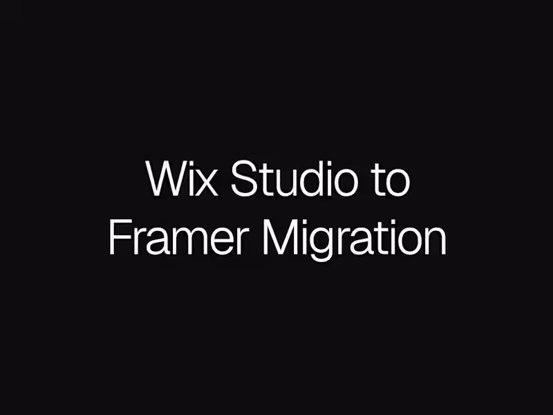 Cover image for Wix Studio to Framer Migration