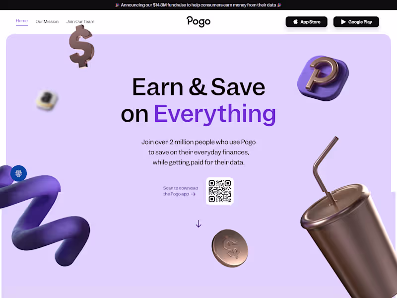 Cover image for Pogo – Reward App Website Built for Trust & Conversion Proje...