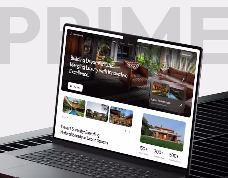 Cover image for Prime Properties | Real Estate Branding & UI UX Design