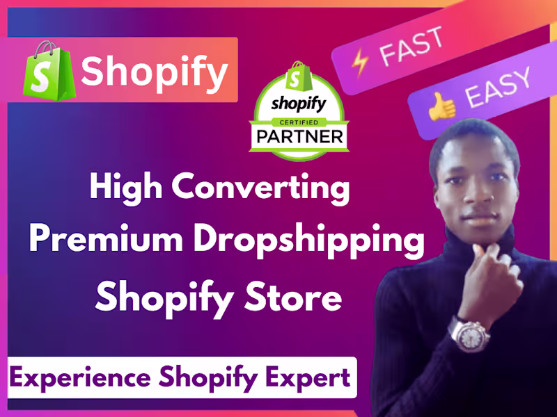 Cover image for Design High Converting Shopify Dropshipping store, or website