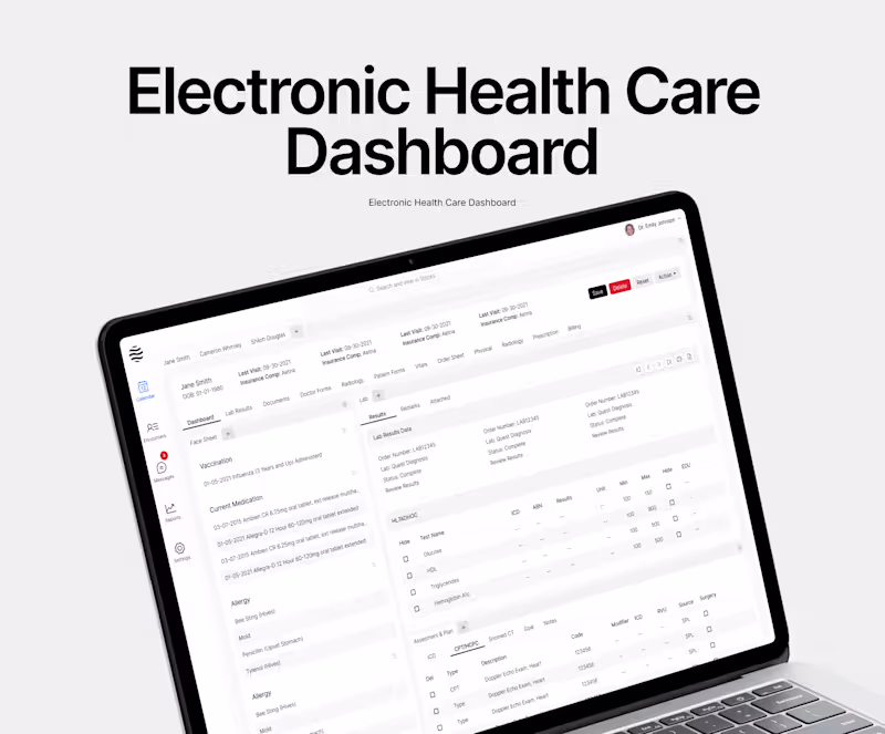 Cover image for Electronic Health Record (EHR) Dashboard