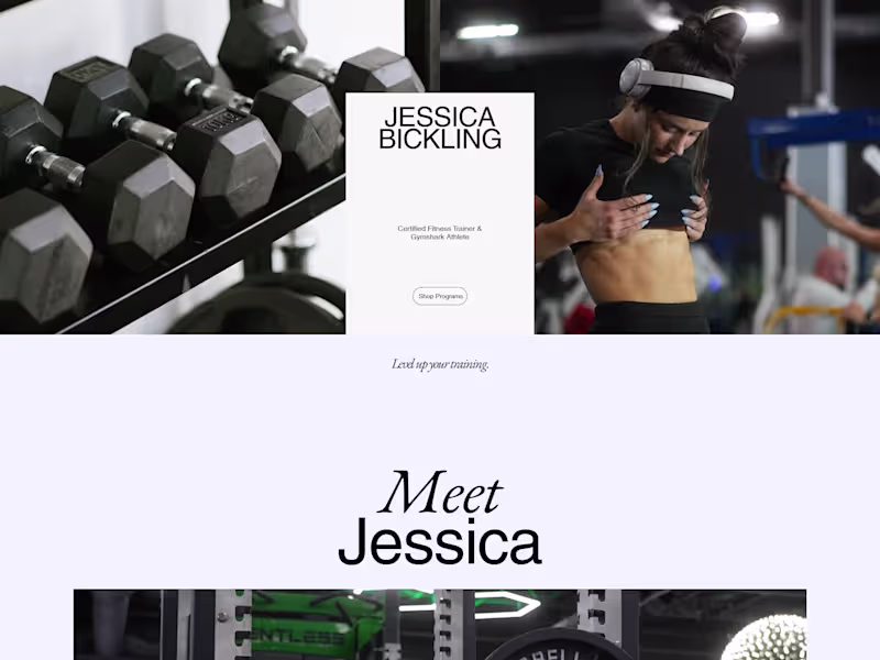 Cover image for Website Redesign for Fitness Influencer Jessica Bickling